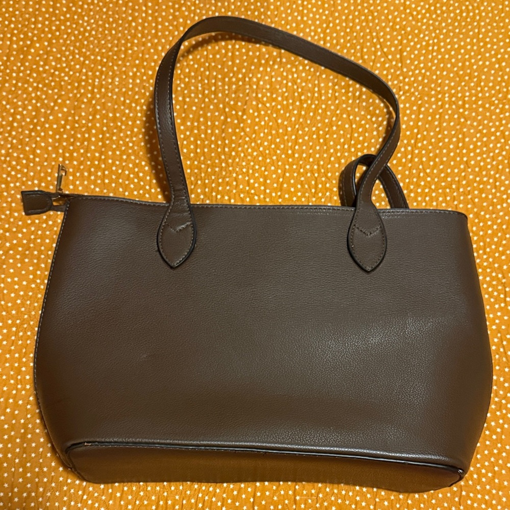 Women's Chocolate Brown Leather Look Tote with Embossed Medallion - Picture 4 of 6